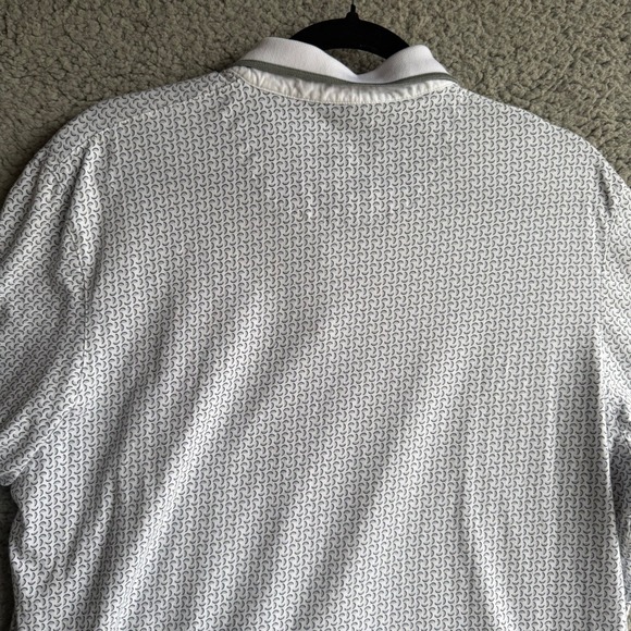 Ted Baker London Mens Geometric Crescent Print Polo Shirt White Gray Size 6 XXL - Picture 11 of 11